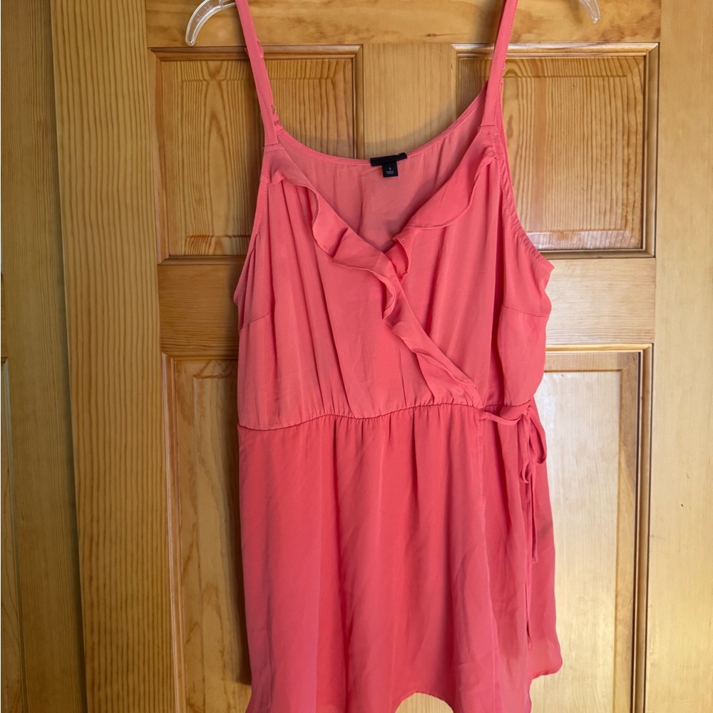 Torrid Vibrant Coral Ruffle Tank